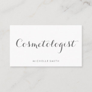 Grey Fancy Font Minimalist Business Card