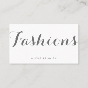 Grey Fancy Font Minimalist Business Card