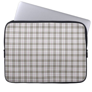 Grey fashion tartan laptop sleeve