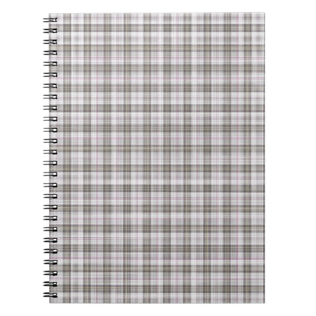 Grey fashion tartan notebook (Front)
