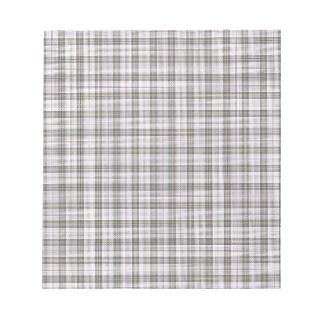 Grey fashion tartan plaid notepad (Front)