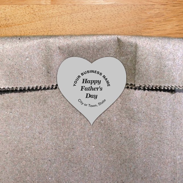 Grey Father’s Day Business Heart Shape Sticker (Creator Uploaded)