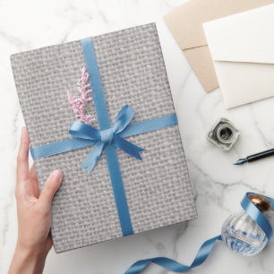 Grey faux burlap Country wrapping paper