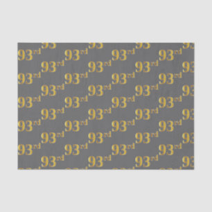 Grey, Faux Gold 93rd (Ninety-Third) Event Tissue Paper