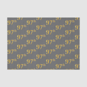 Grey, Faux Gold 97th (Ninety-Seventh) Event Tissue Paper