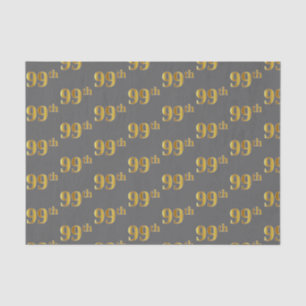 Grey, Faux Gold 99th (Ninety-Ninth) Event Tissue Paper