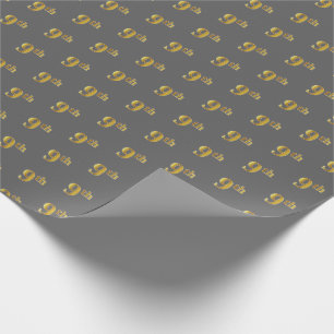 Grey, Faux Gold 9th (Ninth) Event Wrapping Paper