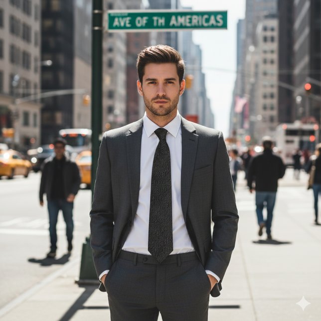 Grey Faux Leather   Tie (Sleek leather-look tie for sharp suits and standout street-to-boardroom style.)