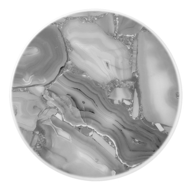 Grey Faux Marble Stone Ceramic Pull (Front)