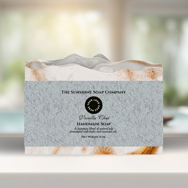 Grey Faux Textured Paper Style Soap Belly Band Invitation Belly Band (Creator Uploaded)