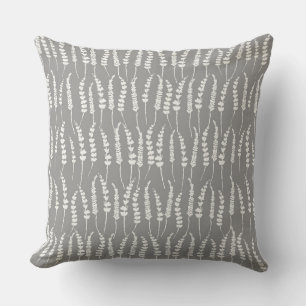 Grey Fern Print for Farmhouse Decor Cushion