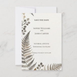 Grey Fern Save The Date Card