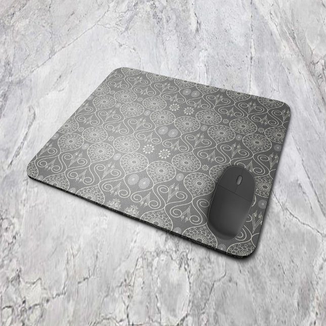 Grey fibrous textile octopus seeds patterned  mouse mat (Creator Uploaded)