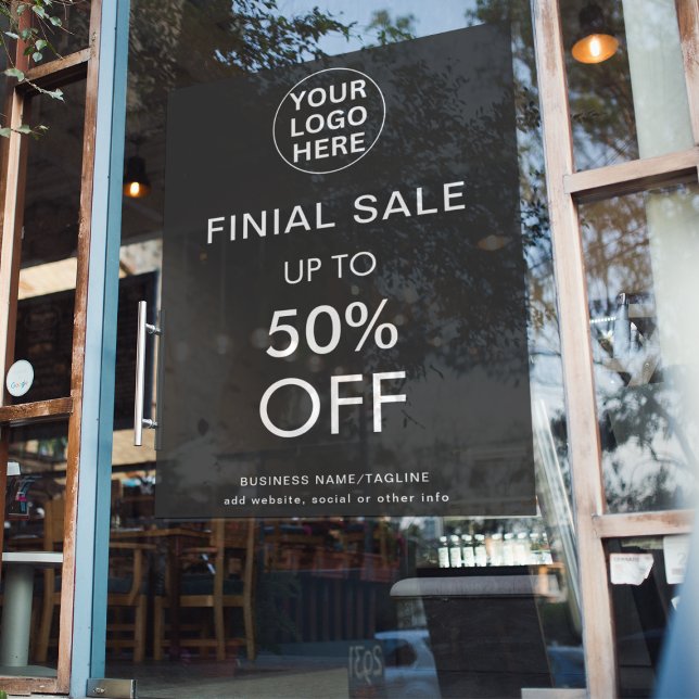 Grey Final Sale Special Discount Offer Logo Store Window Cling (Creator Uploaded)