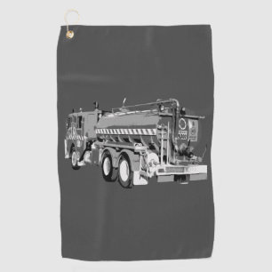 Grey Fire Truck Oil Painted, Golf Towel