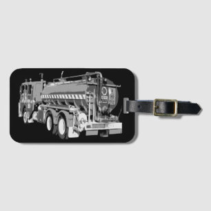 Grey Fire Truck Oil Painted, Luggage Tag