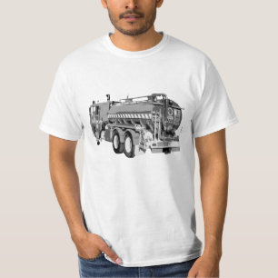 Grey Fire Truck Oil Painted, T-Shirt