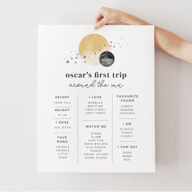 Grey First Trip Around The Sun Milestone Poster (Creator Uploaded)