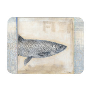 Grey Fish on Beige Background Magnet