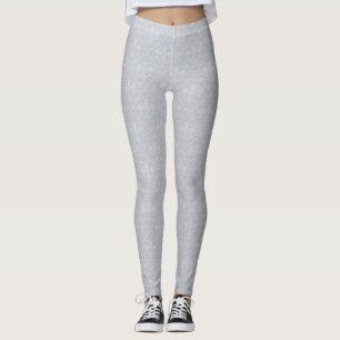 Grey Fleur De Lis Pattern Leggings