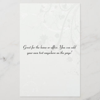 Grey Floral Background Stationery