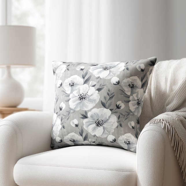 Grey Floral Cushion (Creator Uploaded)