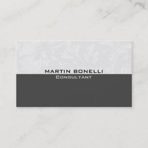 Grey Floral Damask Special Unique Business Card