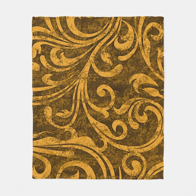 Grey floral, high-resolution seamless texture. fleece blanket (Front)