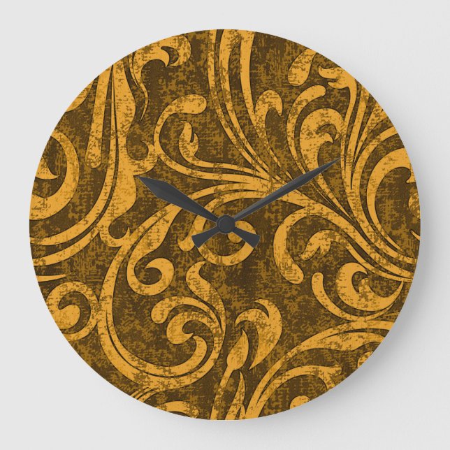 Grey floral, high-resolution seamless texture. large clock (Front)