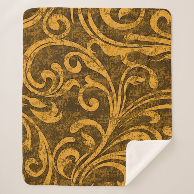 Grey floral, high-resolution seamless texture. sherpa blanket (Front)