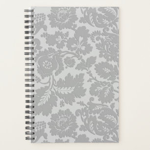 Grey Floral Pattern Elegant Vintage Style Planner