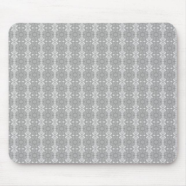 Grey Floral Pattern Mouse Mat (Front)