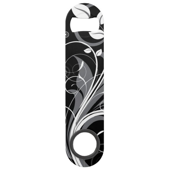 Grey Floral Pattern on Black (Front)