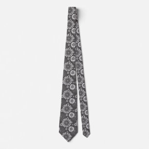 grey floral tie