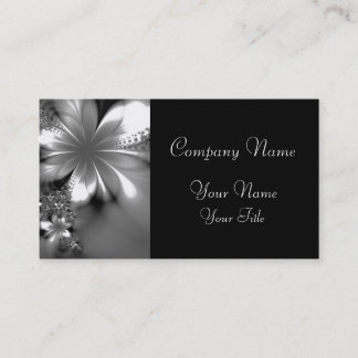 Grey flower classic business card