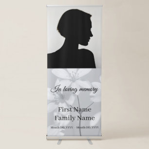 Grey flower memorial retractable banner