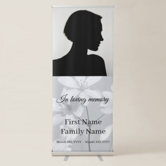 Grey flower memorial retractable banner