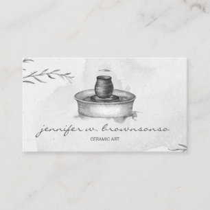 Grey Flower Pottery Ceramic Artist Tool sculpture Business Card