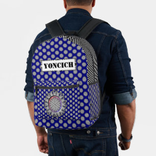 Grey Flower Ribbon by Kenneth Yoncich Printed Backpack