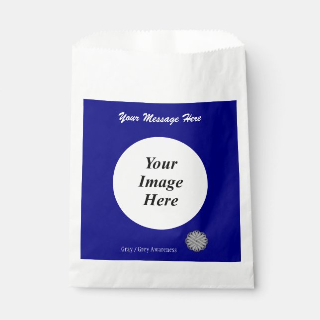 Grey Flower Ribbon Template by Kenneth Yoncich Favour Bags (Front)