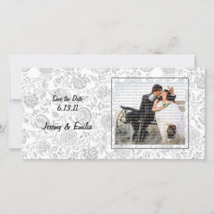 Grey Flower Save the Date Photo Cards