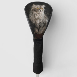 Grey Fluffy Cat Golf Head Cover