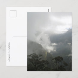 Grey Foggy Clouds above the Mountains Holiday Postcard