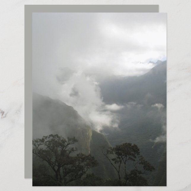 Grey Foggy Clouds scrapbook paper (Front/Back)