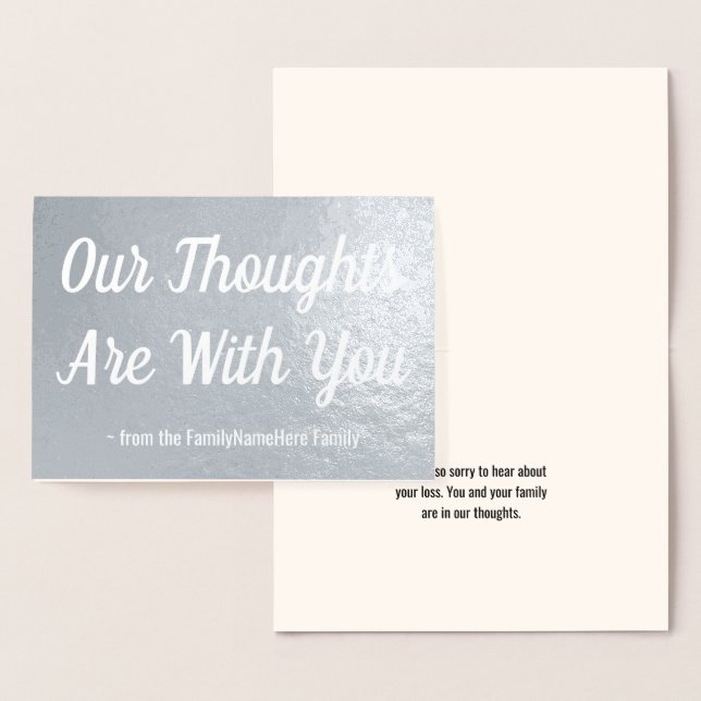 Grey Foil Sympathies Card (Display)