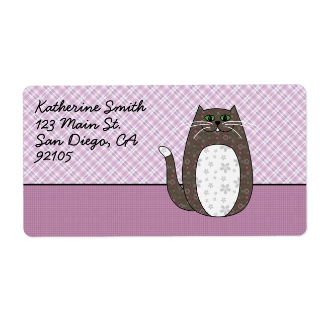 'Grey Folk Art Cat' (Front)