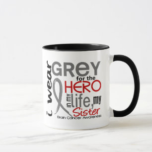 Grey For My Hero 2 Sister Brain Cancer Mug