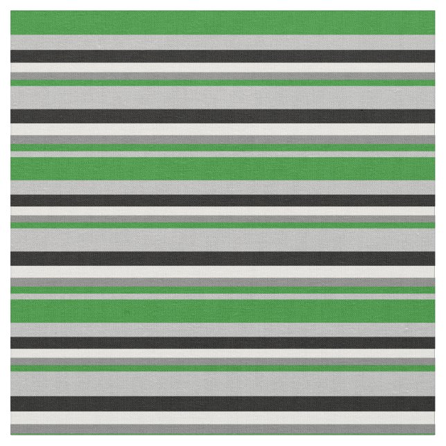 Grey, Forest Green, Grey, White & Black Coloured Fabric (Close Up)