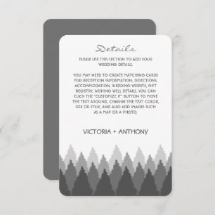 Grey Forest Range Woodland Wedding Detail Enclosure Card