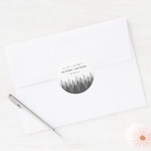 Grey Forest Range Woodland Wedding Favour Classic Round Sticker